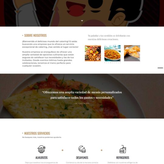 Sitio web del restaurante Las Delicias de Fer